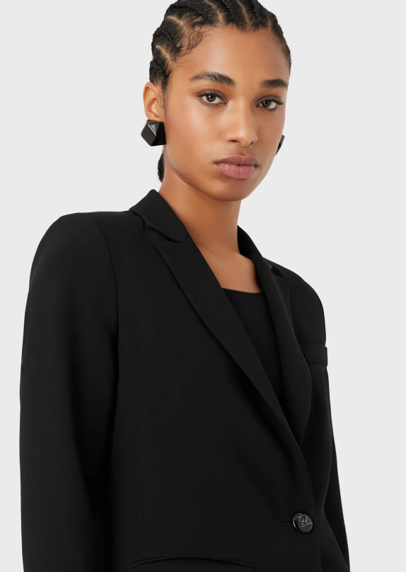 Single-Breasted Jacket In Stretch Viscose Women VP6Z833 Armani Black