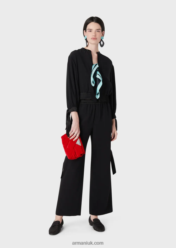 Technical Satin Blouson With Satin Details Women VP6Z860 Armani Black