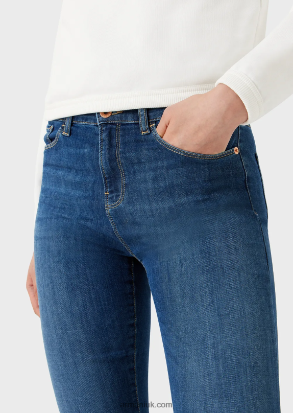 J20 High-Waisted, Super-Skinny Jeans In Stretch Tencel Denim Women VP6Z82750 Armani Dark Blue