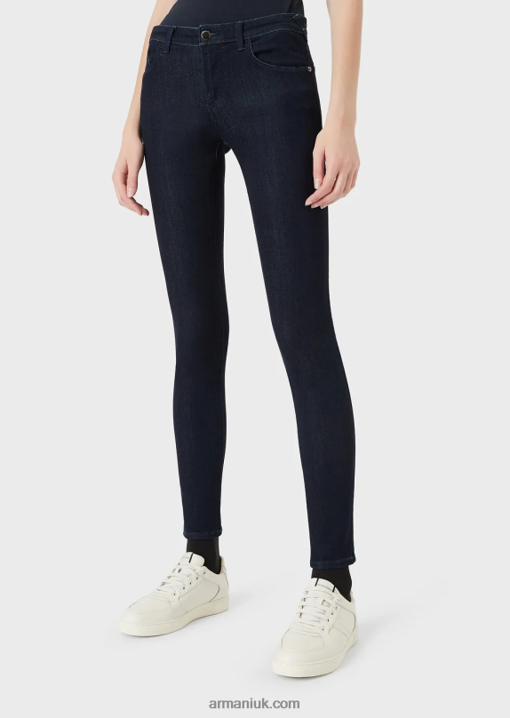 J28 Medium-Waisted, Super Skinny-Leg Jeans In Viscose-Blend Denim Women VP6Z82775 Armani Denim