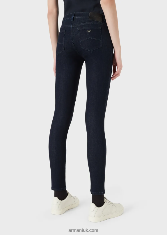 J28 Medium-Waisted, Super Skinny-Leg Jeans In Viscose-Blend Denim Women VP6Z82775 Armani Denim