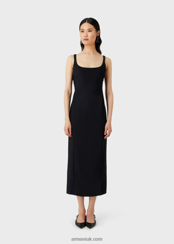 Sensitive Bonded-Jersey Sheath Dress With Crossover Back Women VP6Z8122 Armani Black