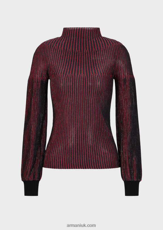 Lurex Mock-Neck Jumper With All-Over Pattern Women VP6Z8204 Armani Pattern