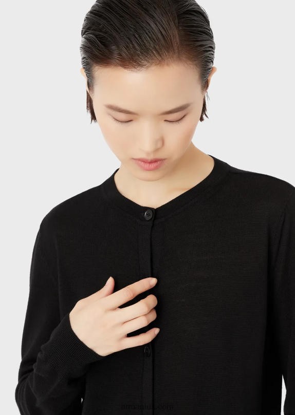 Pure Virgin-Wool Cardigan Women VP6Z8221 Armani Black