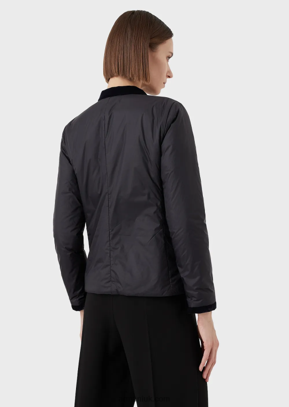 Nylon Reversible Guru-Collared Jacket Women VP6Z8247 Armani Black
