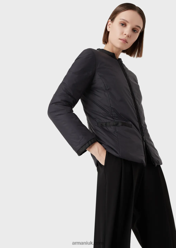Nylon Reversible Guru-Collared Jacket Women VP6Z8247 Armani Black