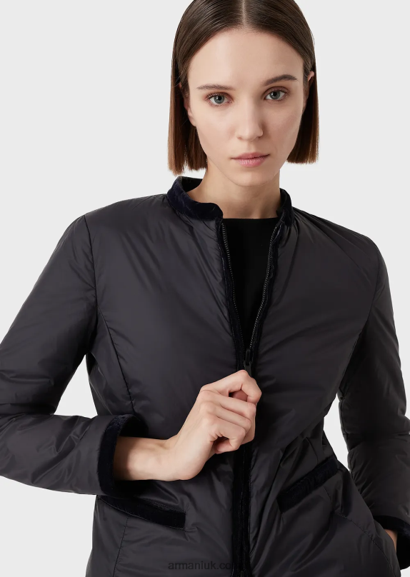 Nylon Reversible Guru-Collared Jacket Women VP6Z8247 Armani Black