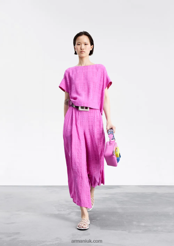 Check Viscose 7/8 Culottes Women VP6Z8286 Armani Fuchsia