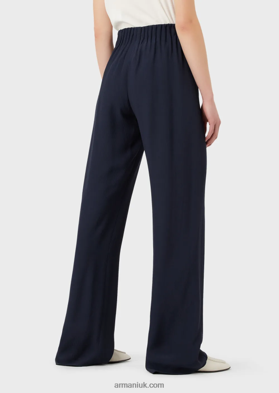 Froisse Viscose Trousers With Gathered Waist Women VP6Z8310 Armani