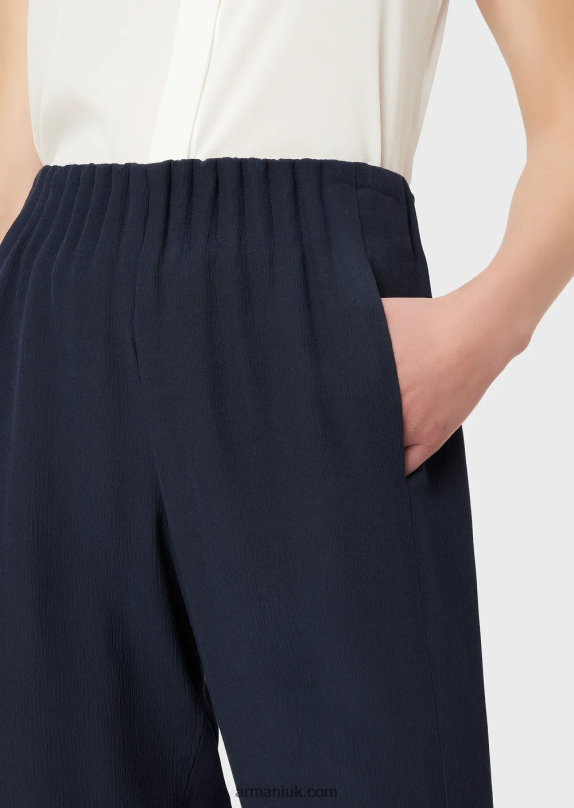 Froisse Viscose Trousers With Gathered Waist Women VP6Z8310 Armani