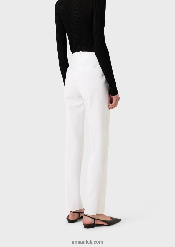 Stretch Couture-Cotton Slim Trousers Women VP6Z8291 Armani White