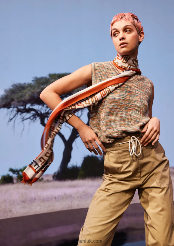 Sustainable Collection Organic Ripstop 7/8 Drawstring Trousers Women VP6Z8323 Armani Caramello