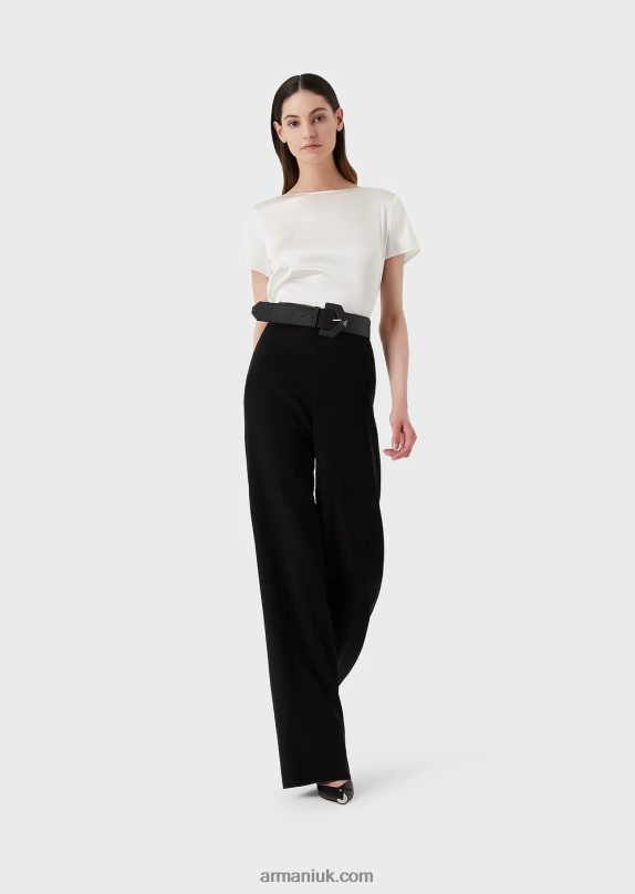 Techno Cady Palazzo Trousers Women VP6Z8305 Armani Black