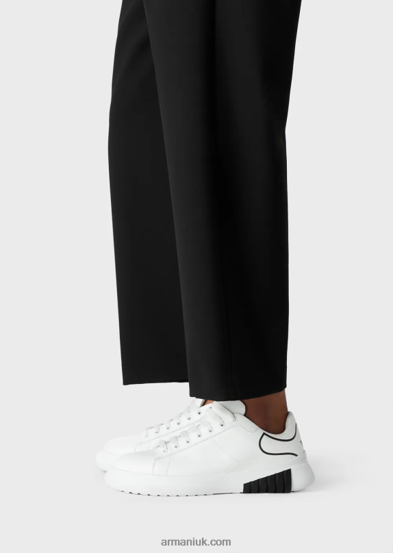 Travel Essentials Recycled Stretch-Cady Trousers Women VP6Z8255 Armani Black