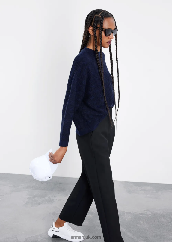 Travel Essentials Recycled Stretch-Cady Trousers Women VP6Z8255 Armani Black