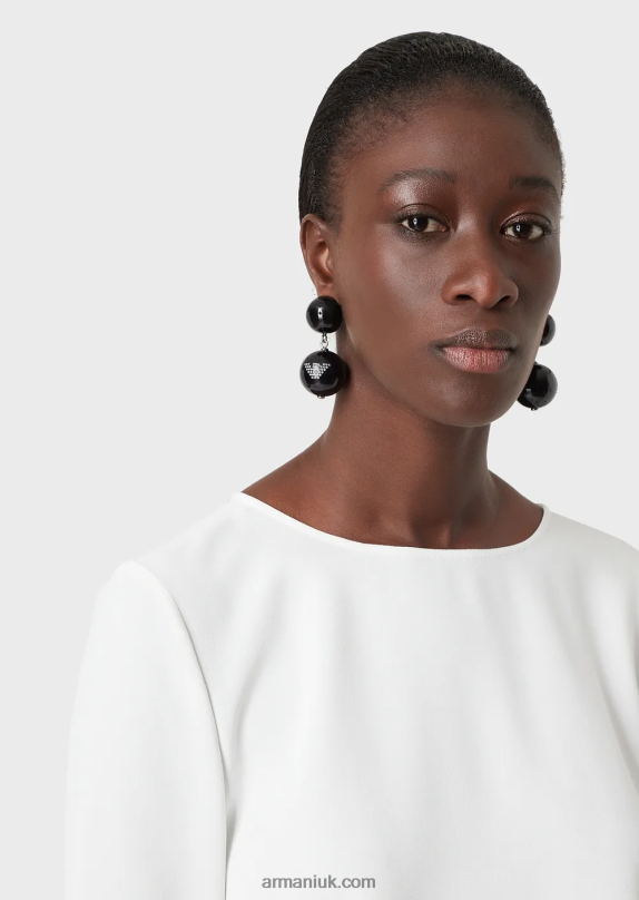 Envers-Satin Blouse With 3/4 Sleeves Women VP6Z8389 Armani White