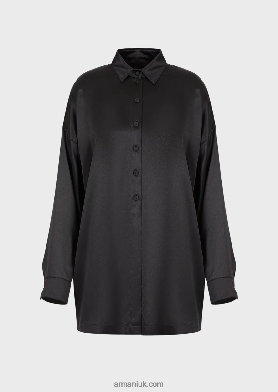 Silk Satin Oversized Shirt With Opening Women VP6Z8369 Armani