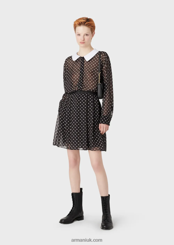 All-Over Sequin Print Georgette Skirt Women VP6Z8335 Armani Pattern