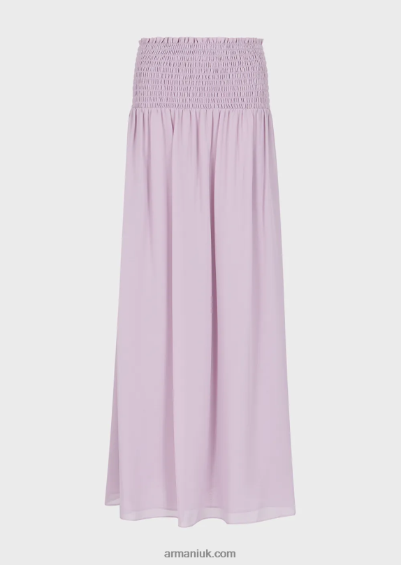 Crepon Long Skirt With Embossed Stretch Peplum Women VP6Z8328 Armani