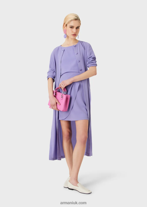 Granite-Fabric Tulip-Hem Mini Skirt With Draping Women VP6Z8326 Armani Lilla