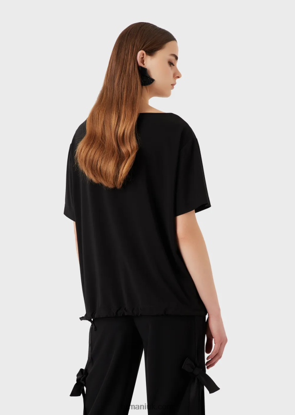 Stretch Jersey-Crepe Jumper With Raglan Sleeves Women VP6Z8468 Armani Black