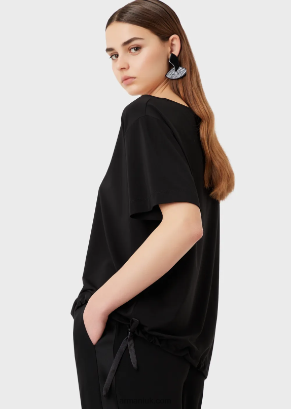 Stretch Jersey-Crepe Jumper With Raglan Sleeves Women VP6Z8468 Armani Black