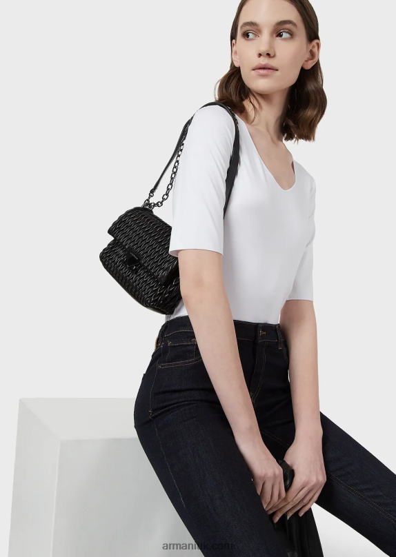 Viscose Stretch Jersey Jumper With Three-Quarter Length Sleeves Women VP6Z8480 Armani White