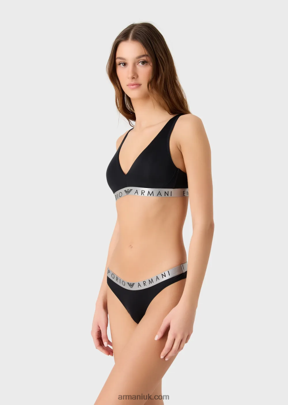 Two-Pack Of Iconic Recycled Microfibre Brazilian Briefs Women VP6Z8131 Armani Black