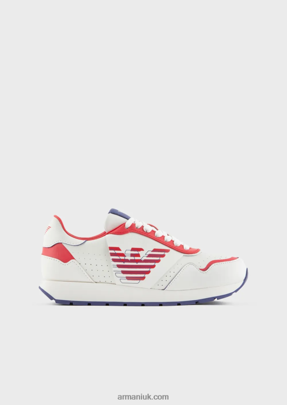 Leather Sneakers With Contrasting Eagle Women VP6Z8566 Armani Multicolour