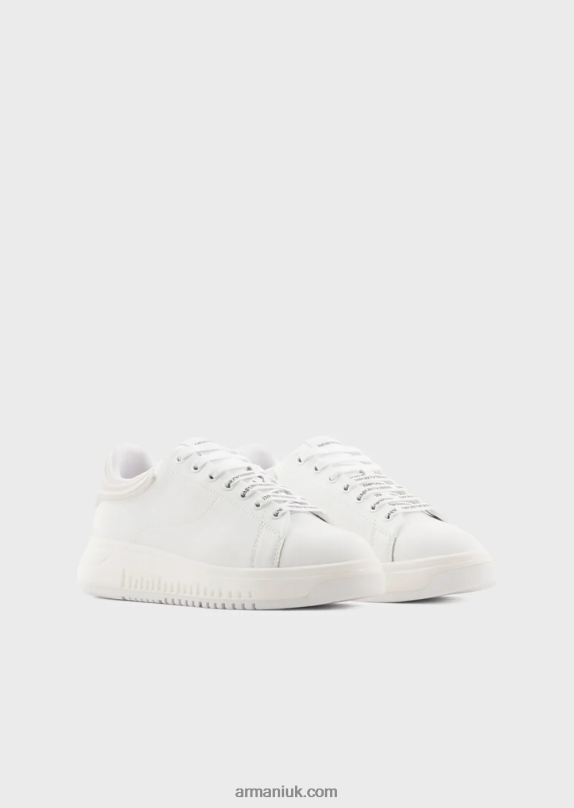 Leather Sneakers With Rubber Backs Women VP6Z8552 Armani White