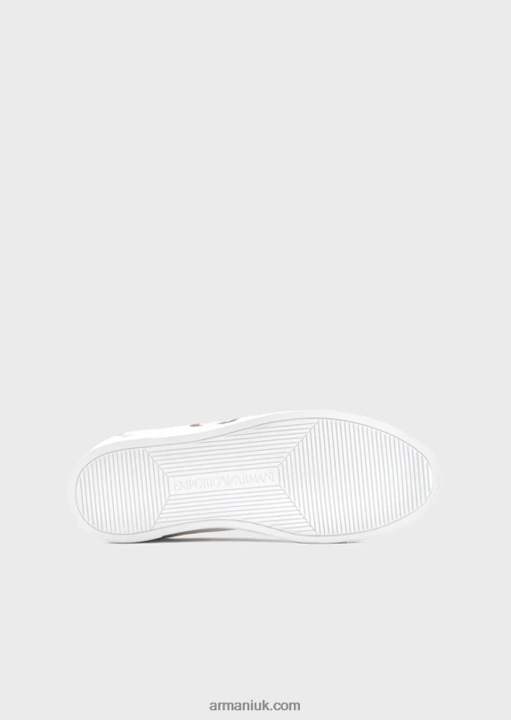 Rabbit-Print Leather Sneakers Women VP6Z8548 Armani White